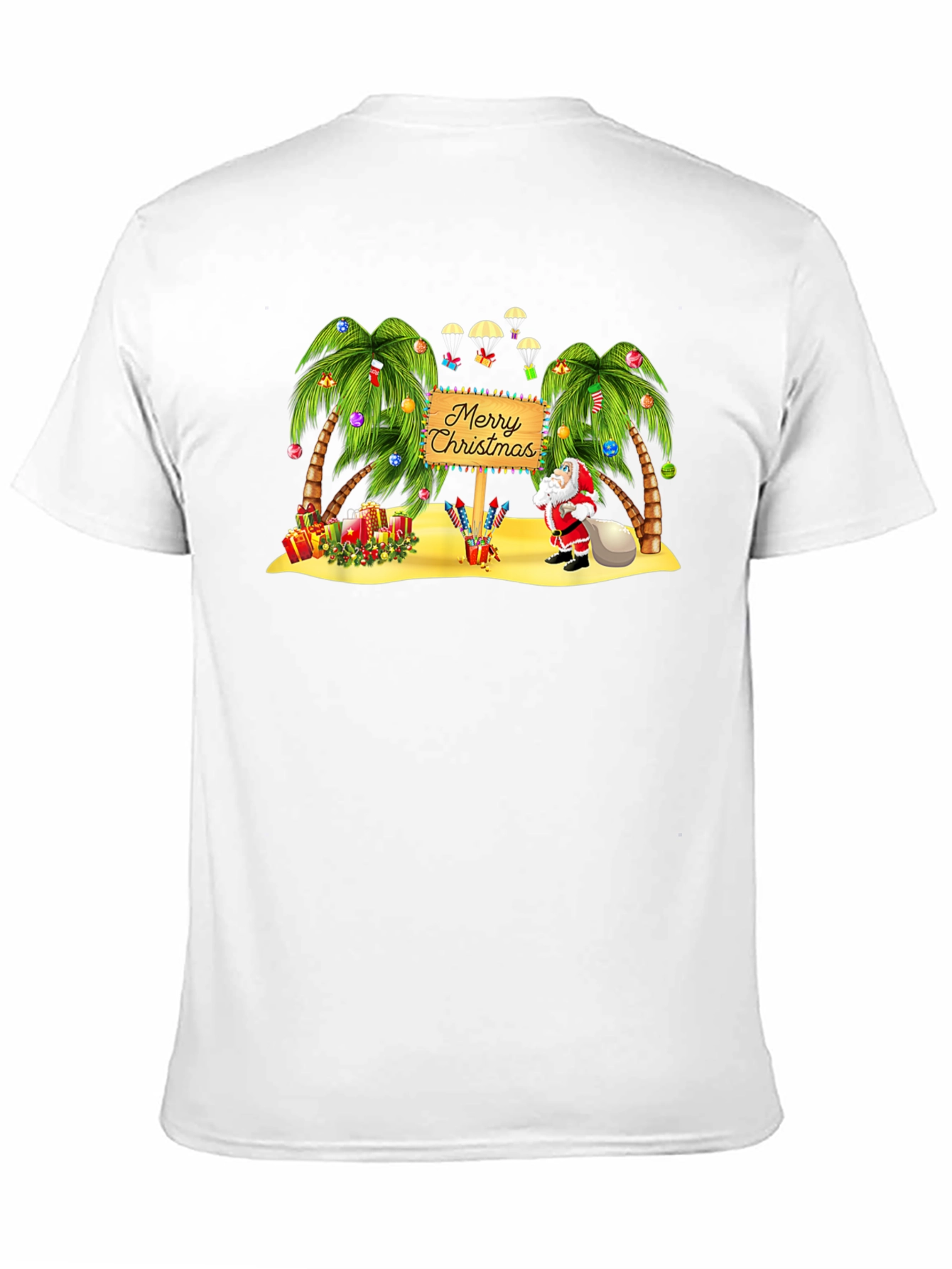 Tropical Christmas T-Shirt Santa Beach