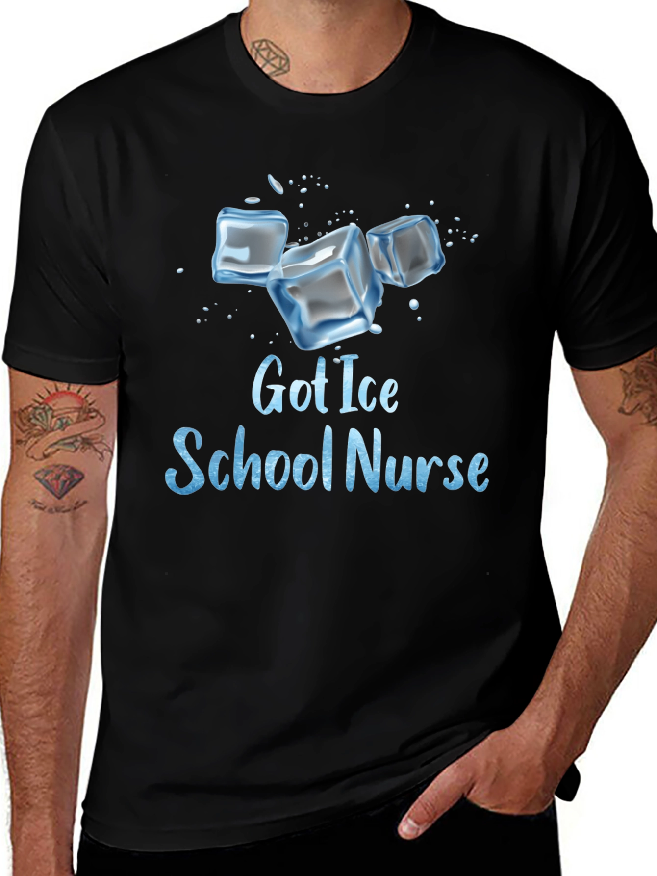 Got Ice School Nurse T-Shirt - Black Cotton Tee