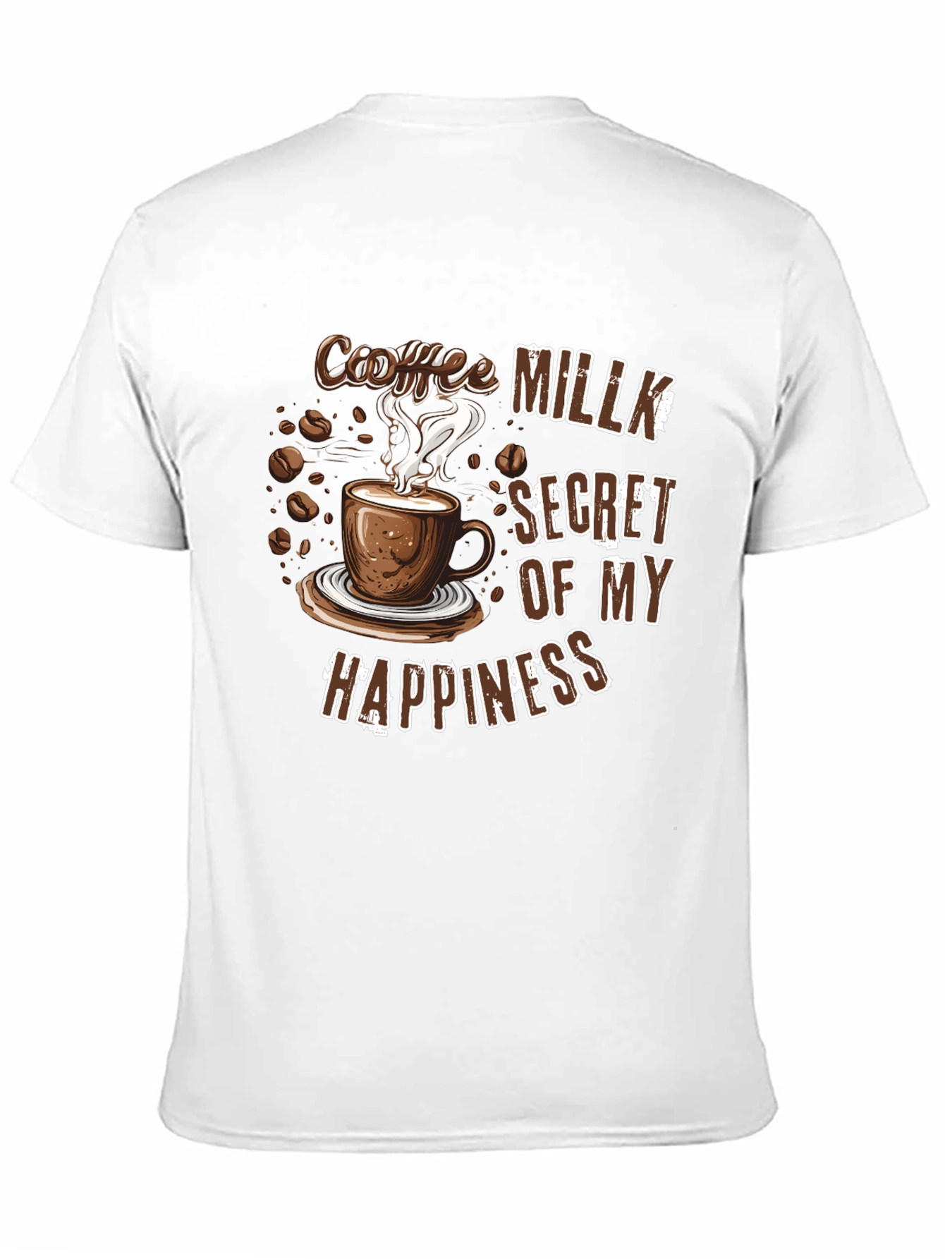 Coffee Milk Secret of My Happiness Black T-Shirt