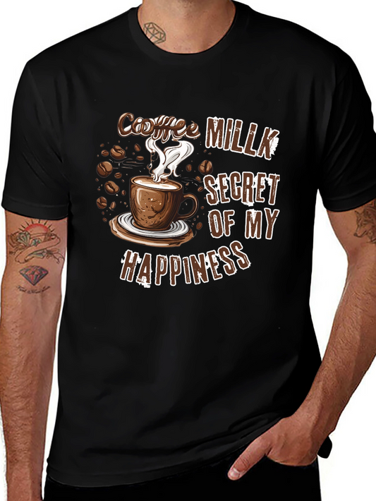 Coffee Milk Secret of My Happiness Black T-Shirt