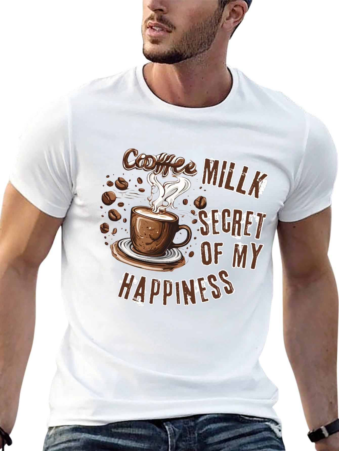 Coffee Milk Secret of My Happiness Black T-Shirt