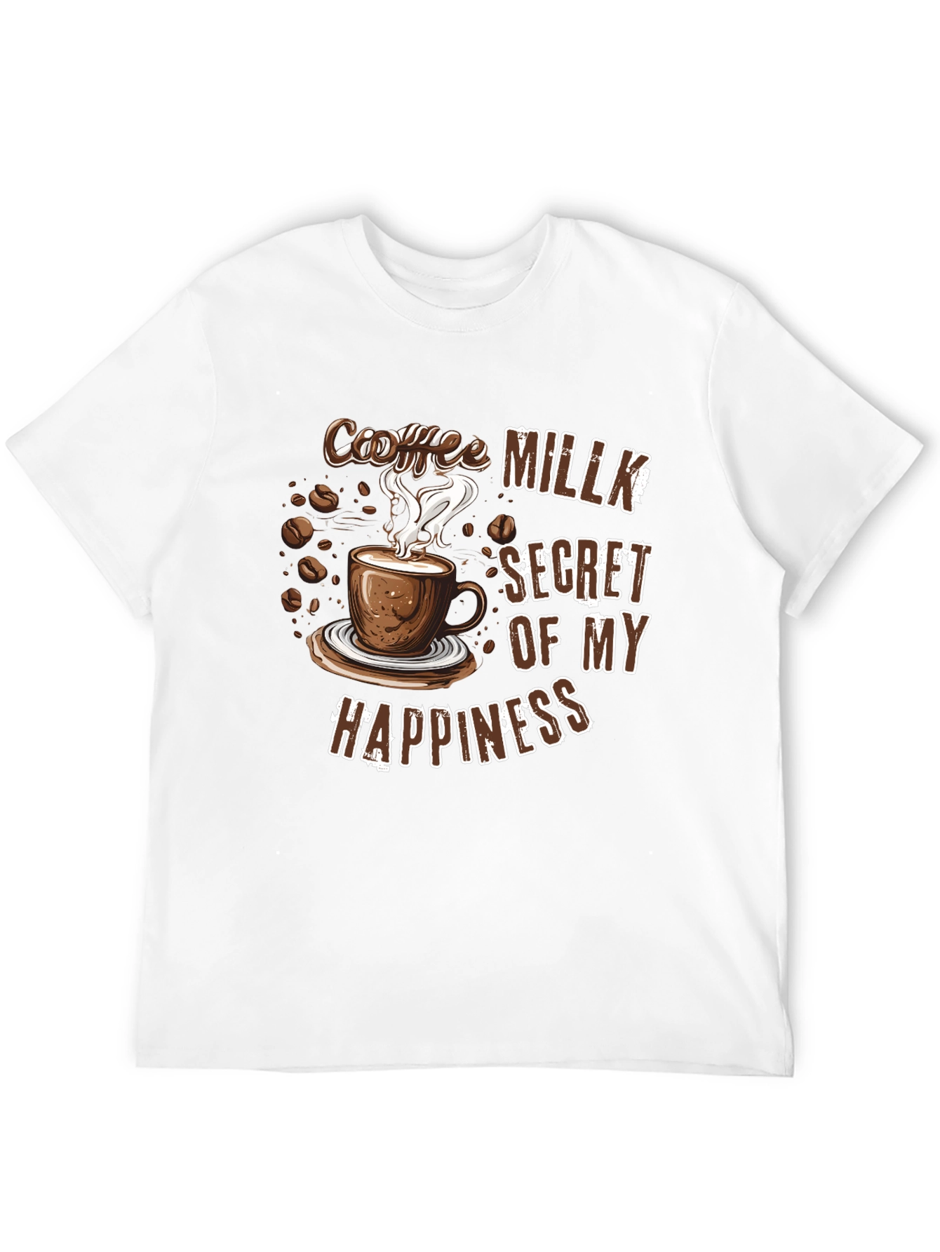 Coffee Milk Secret of My Happiness Black T-Shirt