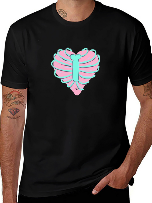 Heart Ribcage Graphic Tee - Unique Design