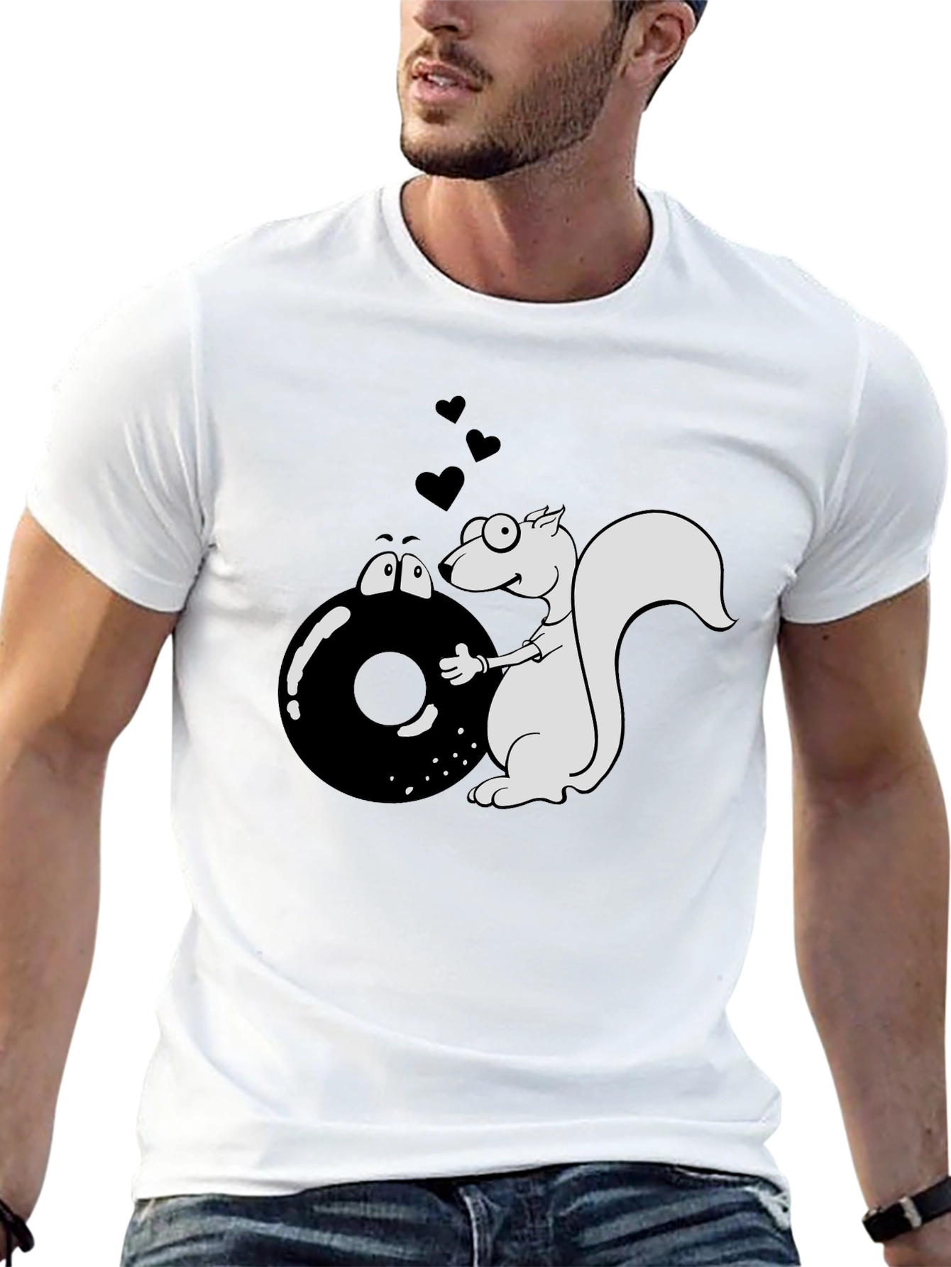 Squirrel & Donut Graphic T-Shirt