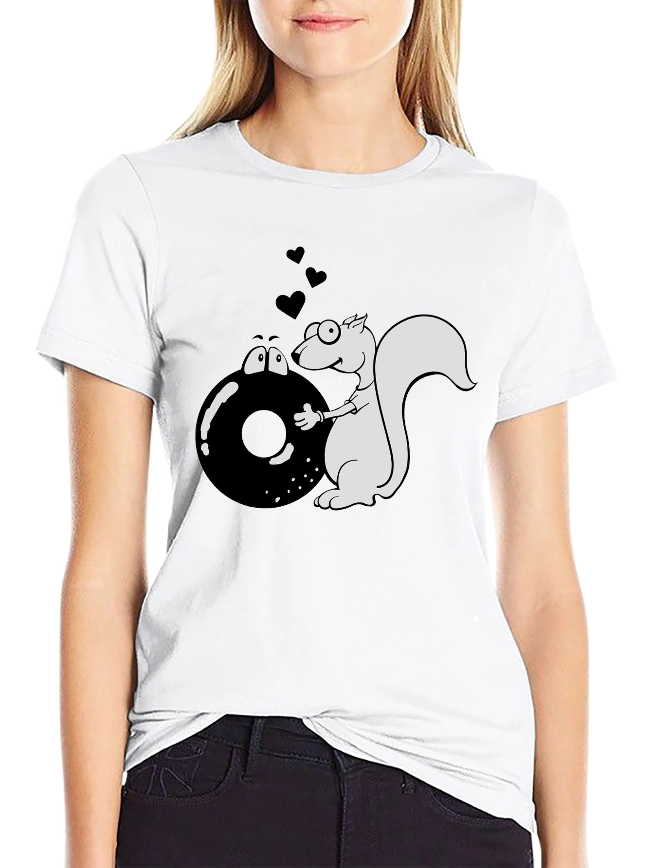 Squirrel & Donut Graphic T-Shirt