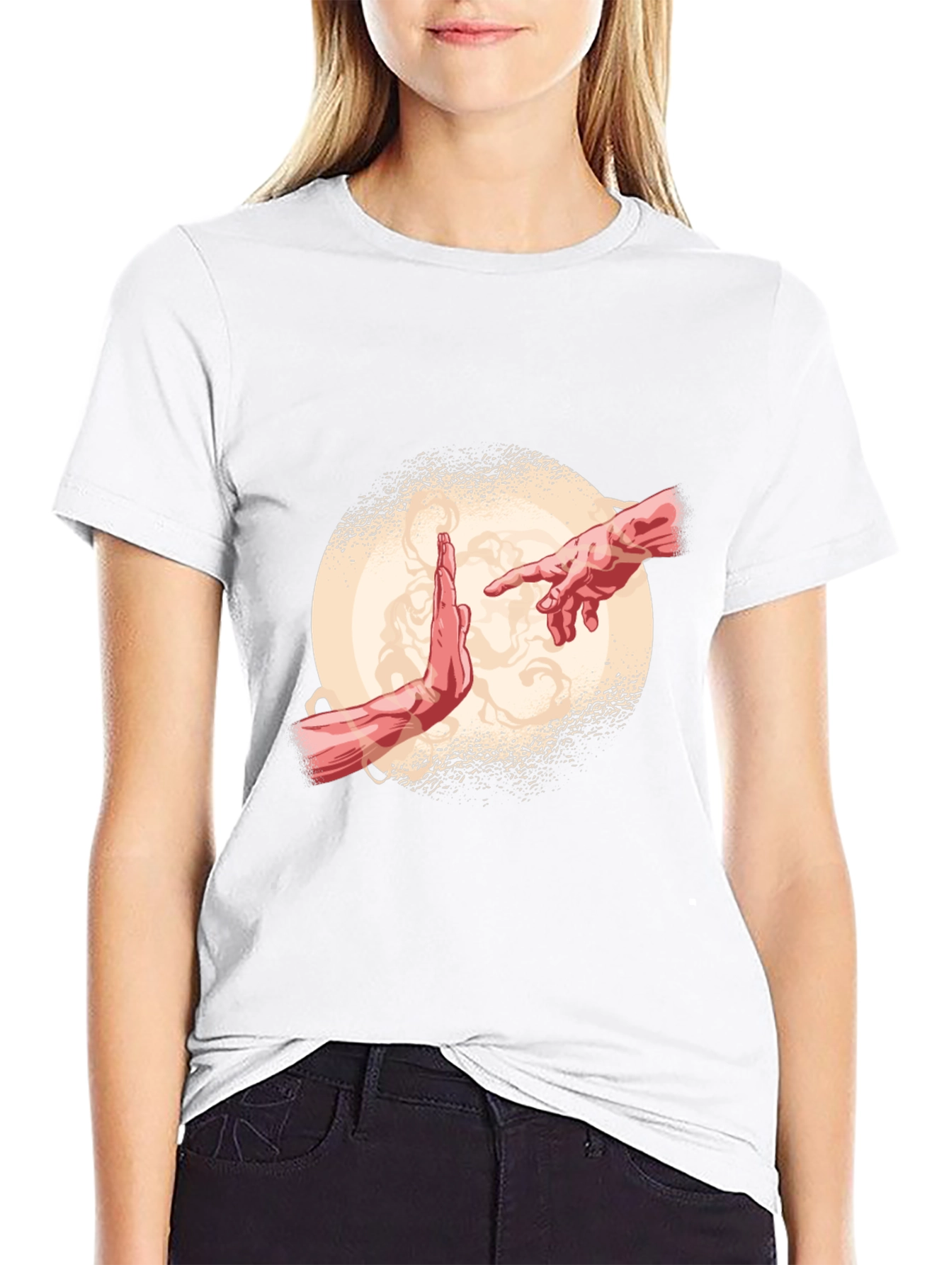 Creation Hands Graphic Black Tee