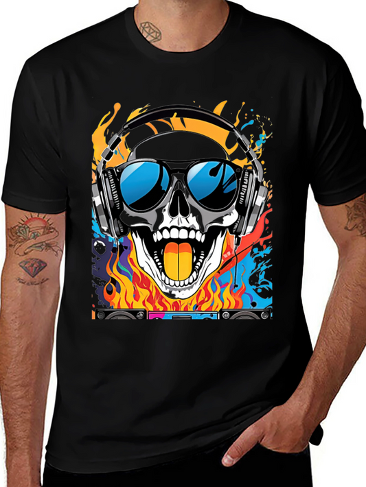 Skull DJ T-Shirt - Cool Graphic Tee