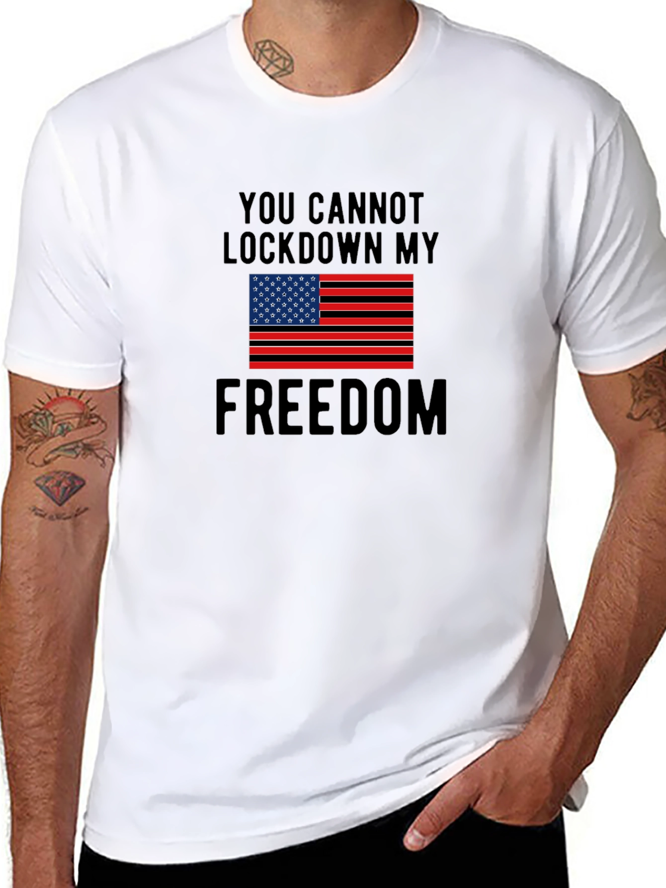 Freedom T-Shirt - Lockdown Protest USA Flag Tee