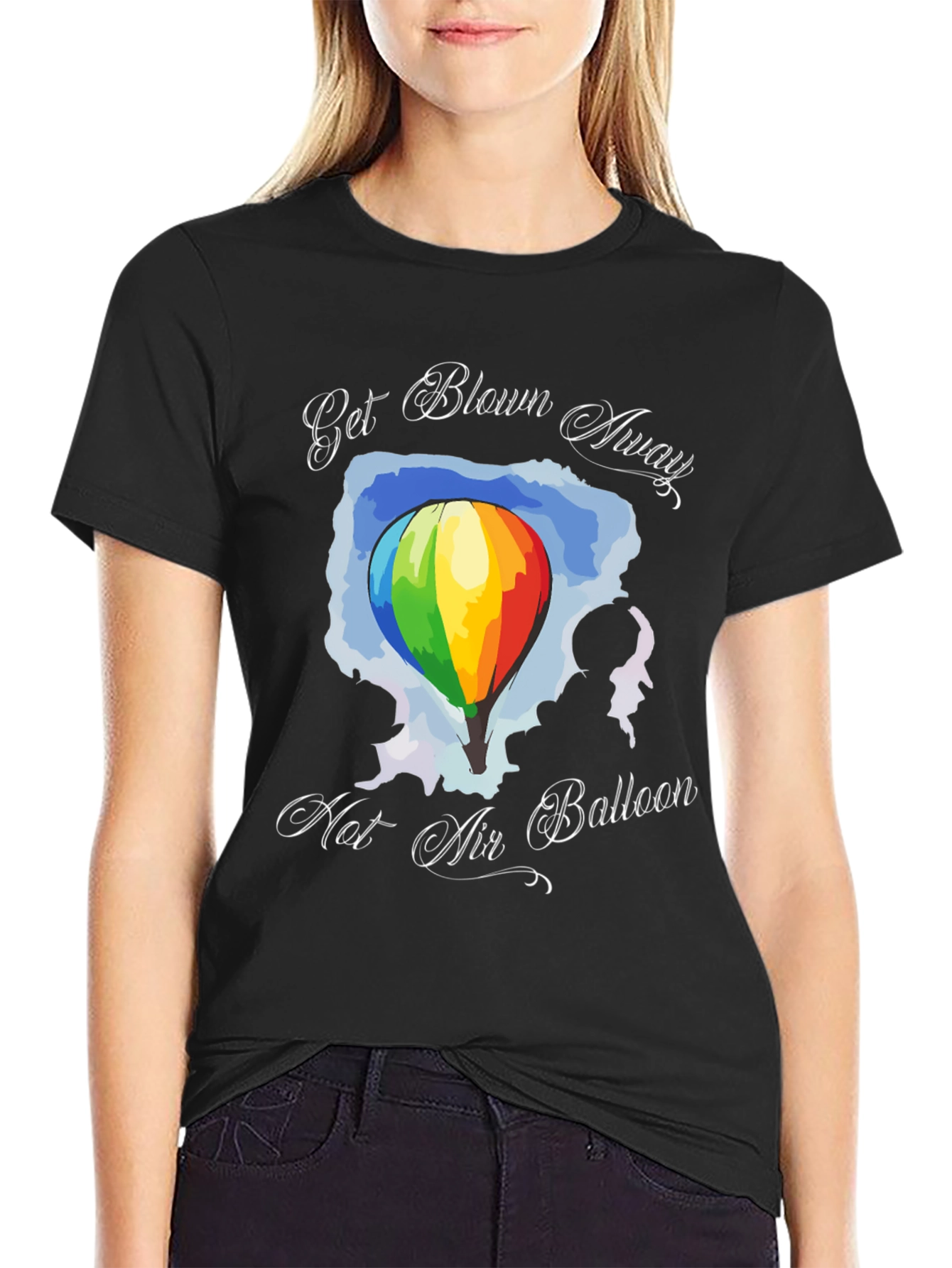 Get Blown Away Hot Air Balloon Graphic T-Shirt