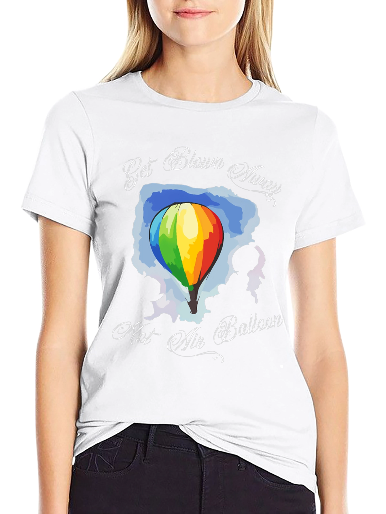 Get Blown Away Hot Air Balloon Graphic T-Shirt