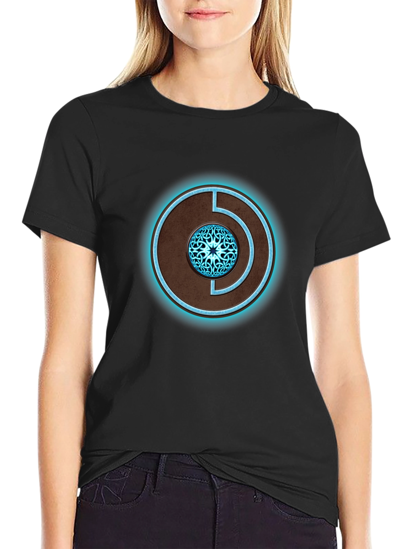 Mystic Orb Graphic Tee - Black Cotton Blend