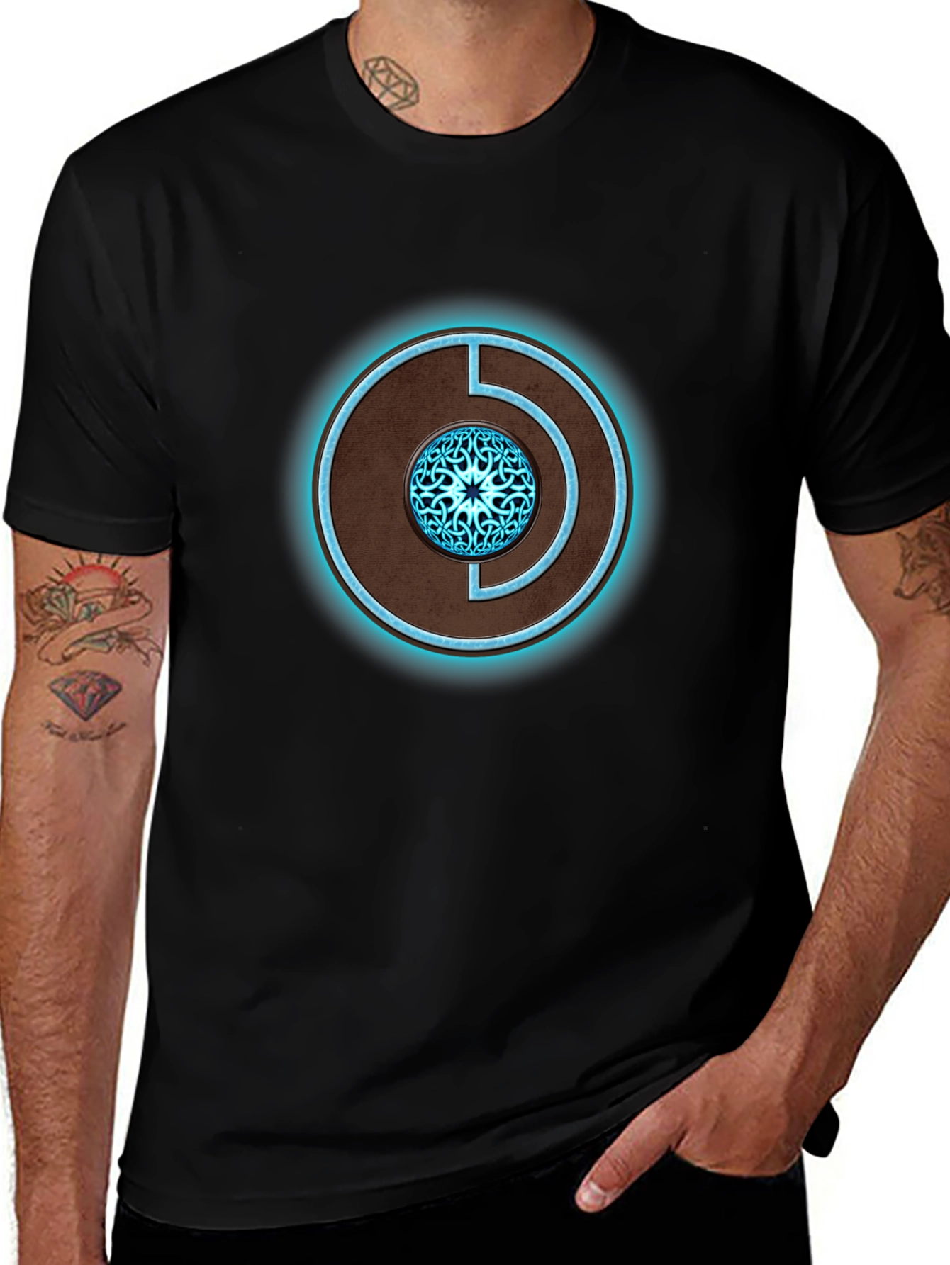 Mystic Orb Graphic Tee - Black Cotton Blend