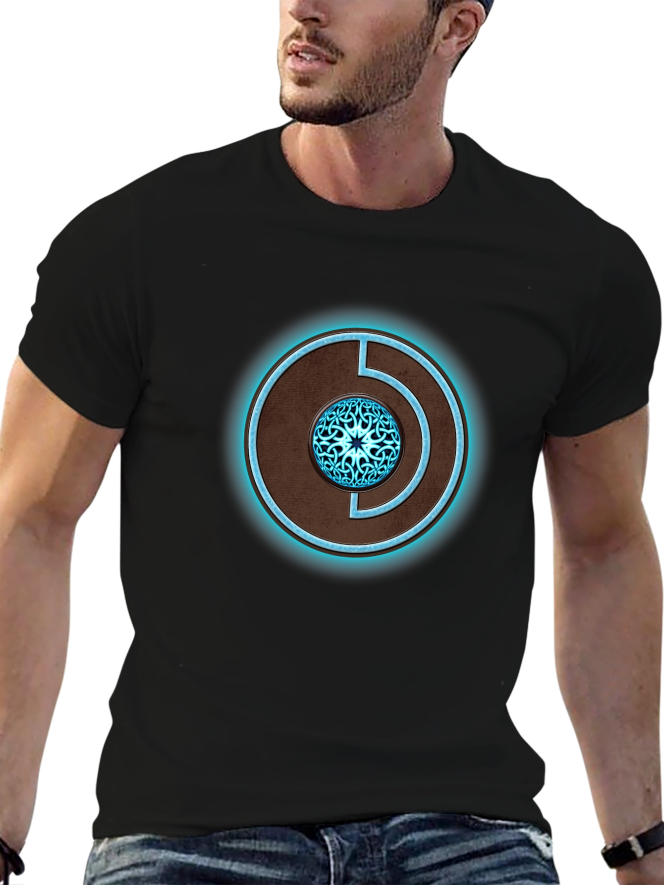 Mystic Orb Graphic Tee - Black Cotton Blend