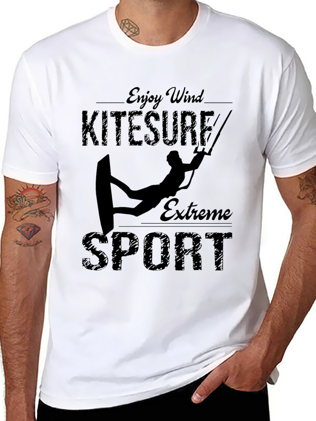 Kitesurf Extreme Sport Black T-Shirt