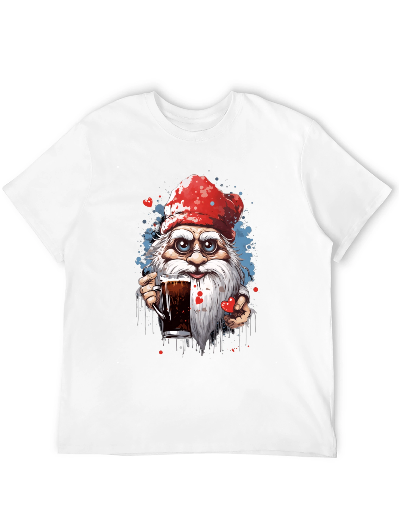 Holiday Gnome Drinking Beer Graphic Tee