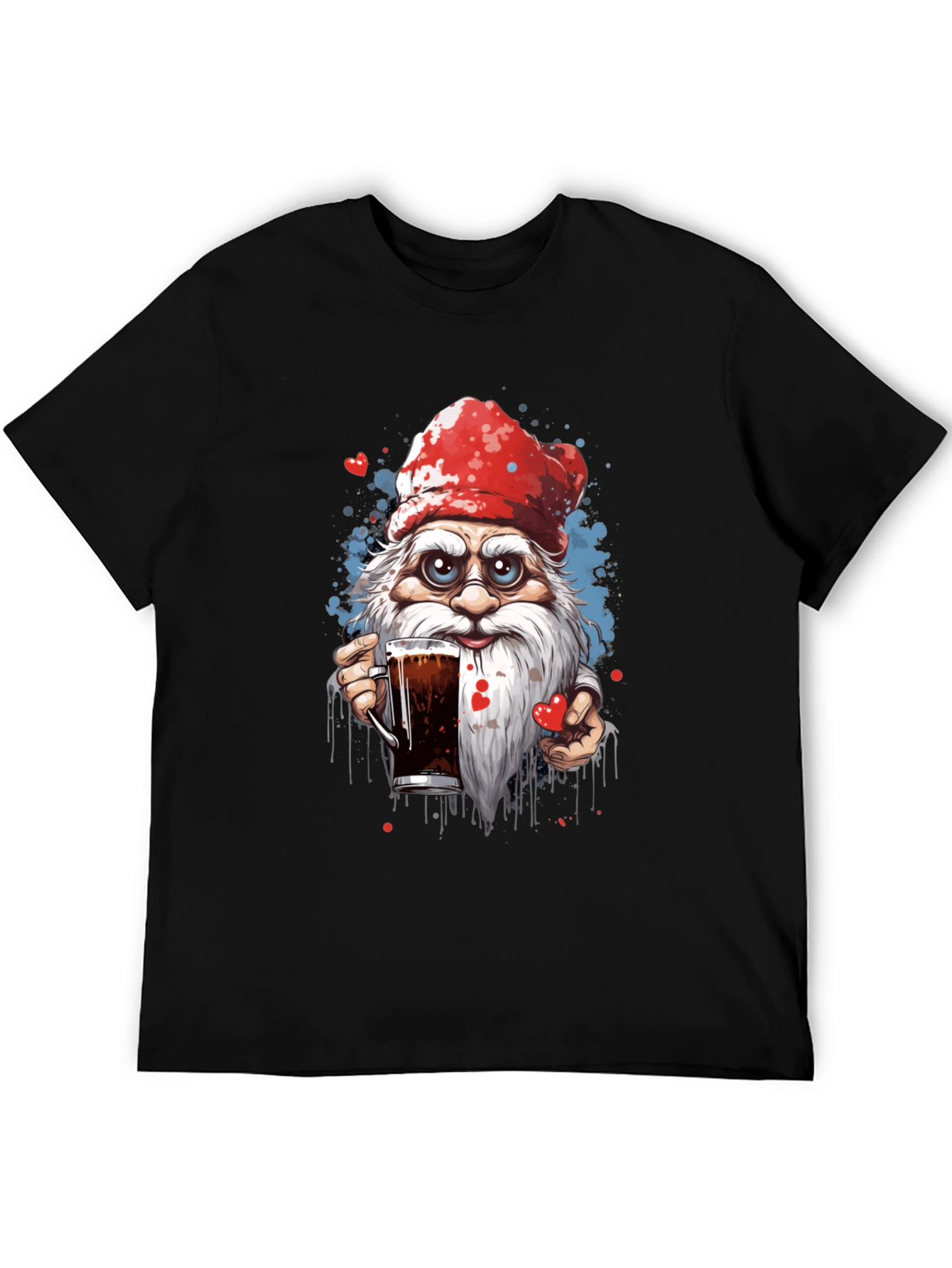 Holiday Gnome Drinking Beer Graphic Tee