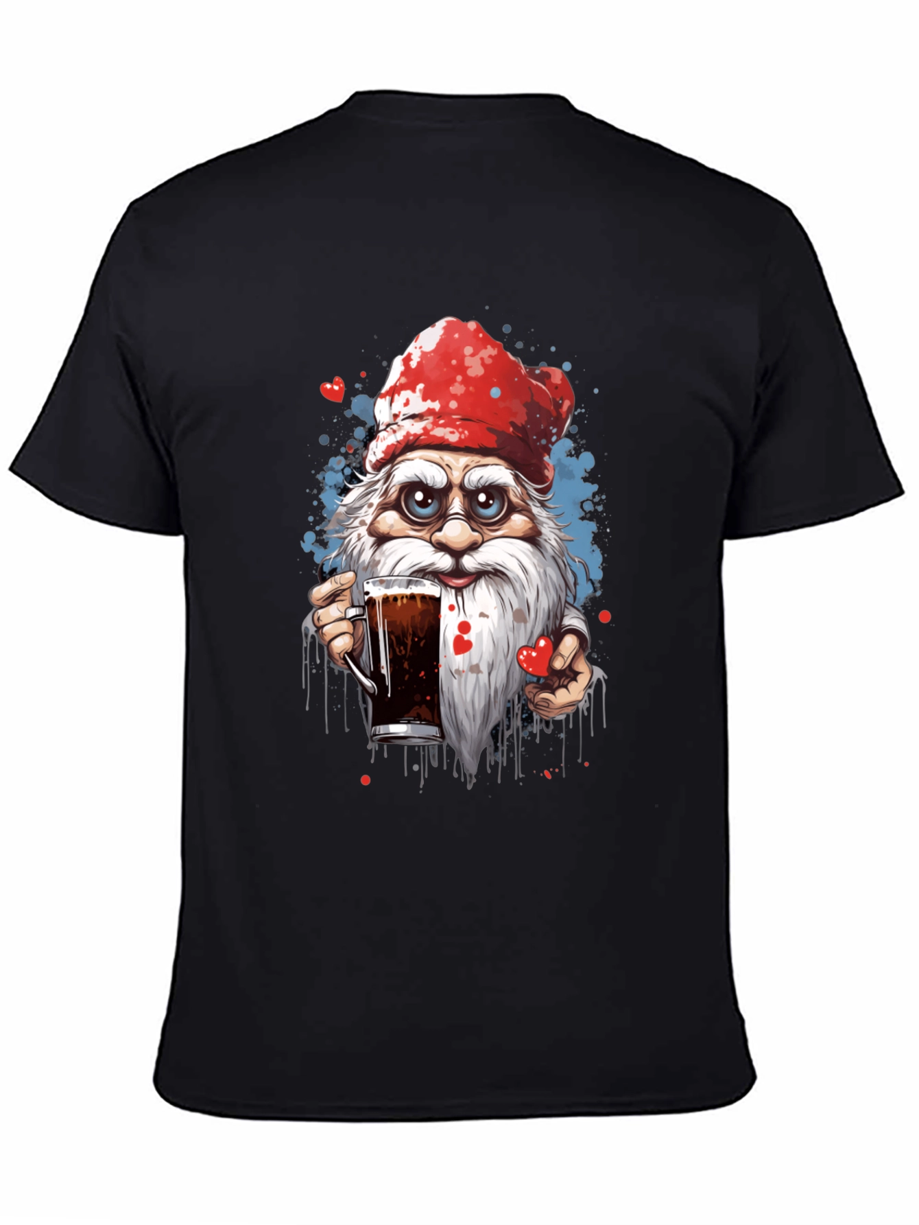 Holiday Gnome Drinking Beer Graphic Tee