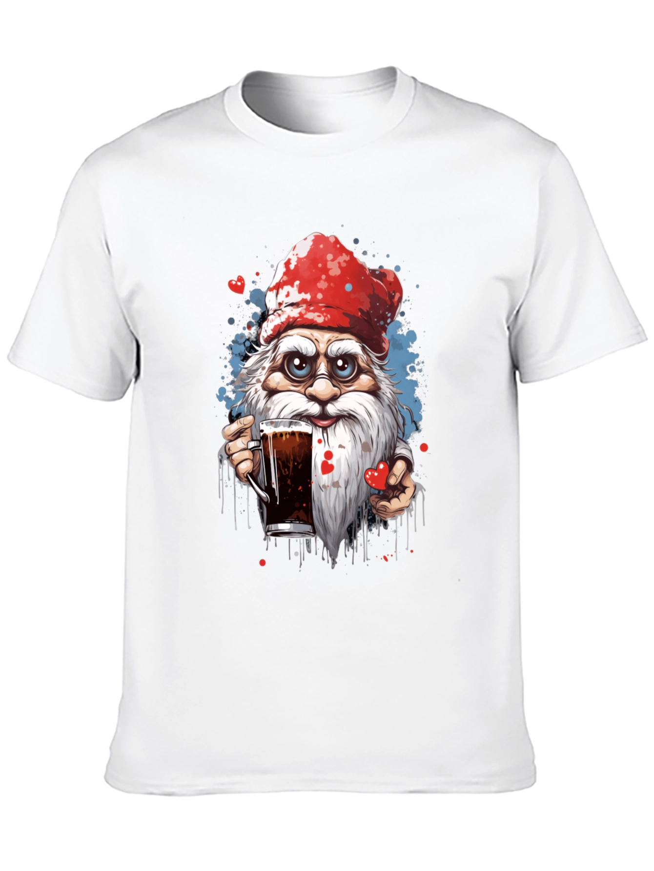 Holiday Gnome Drinking Beer Graphic Tee