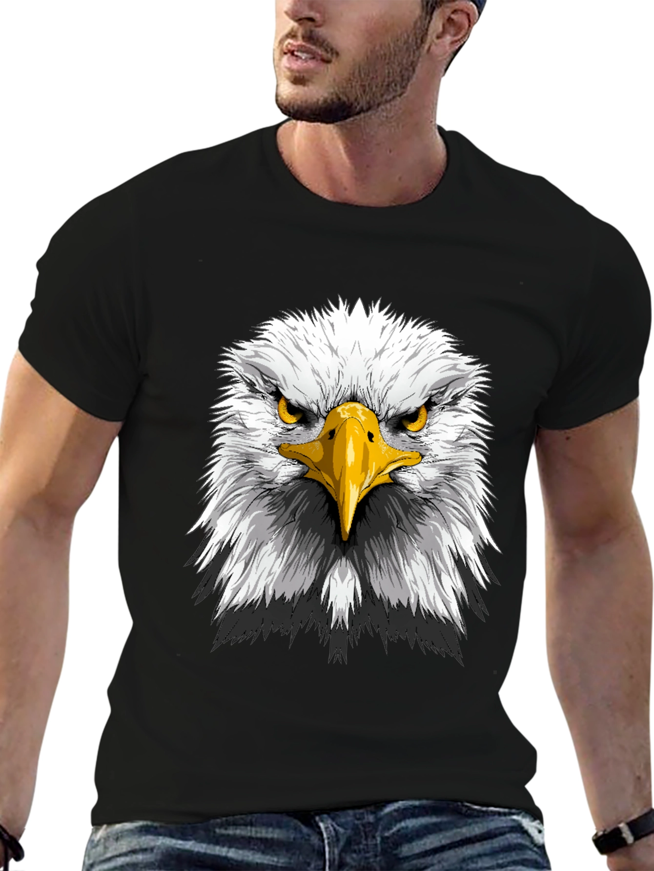 Eagle Head Graphic Tee - Patriotic Mens T-Shirt
