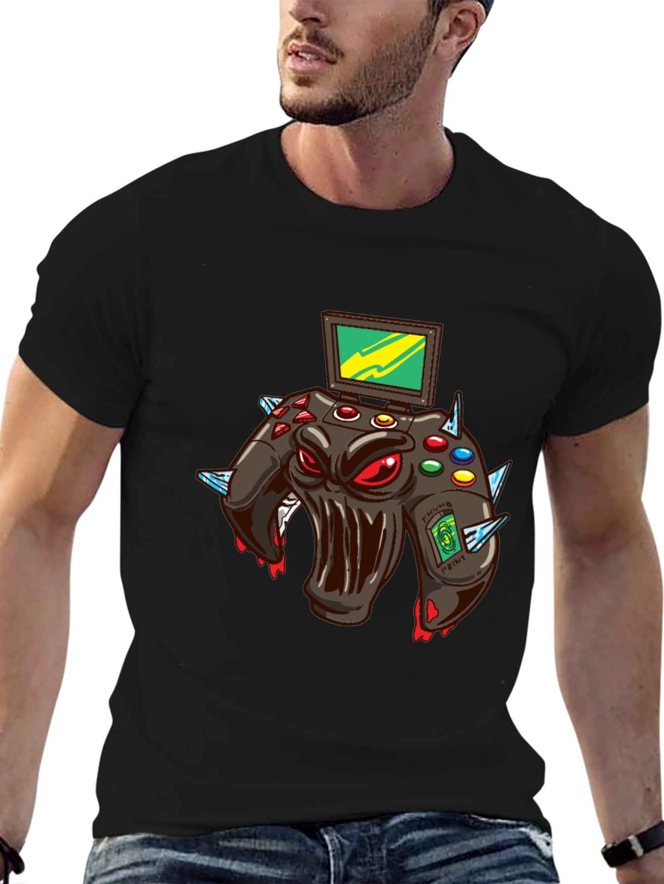 Monster Gaming Controller Graphic T-Shirt