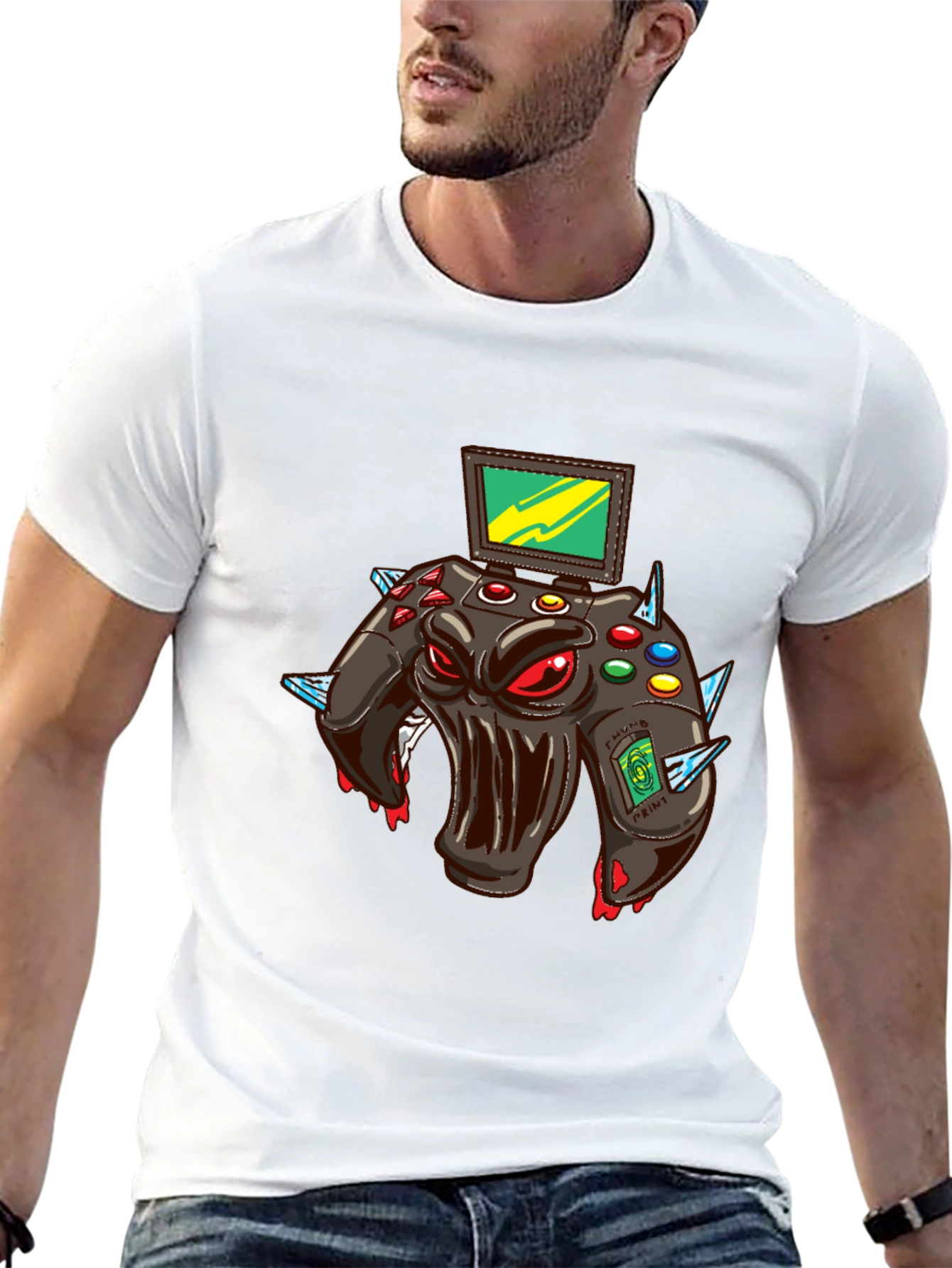 Monster Gaming Controller Graphic T-Shirt