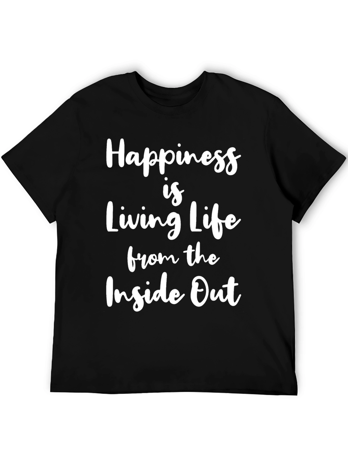 Happiness Inside Out Black Graphic Tee