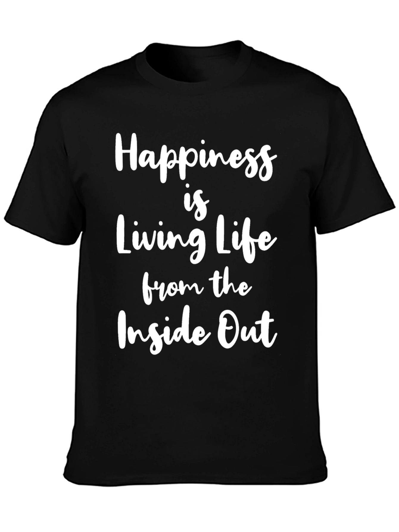 Happiness Inside Out Black Graphic Tee