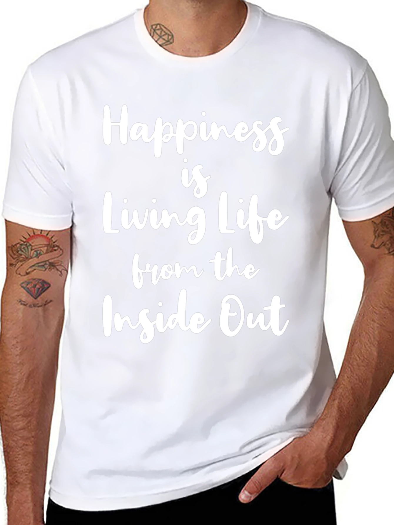 Happiness Inside Out Black Graphic Tee