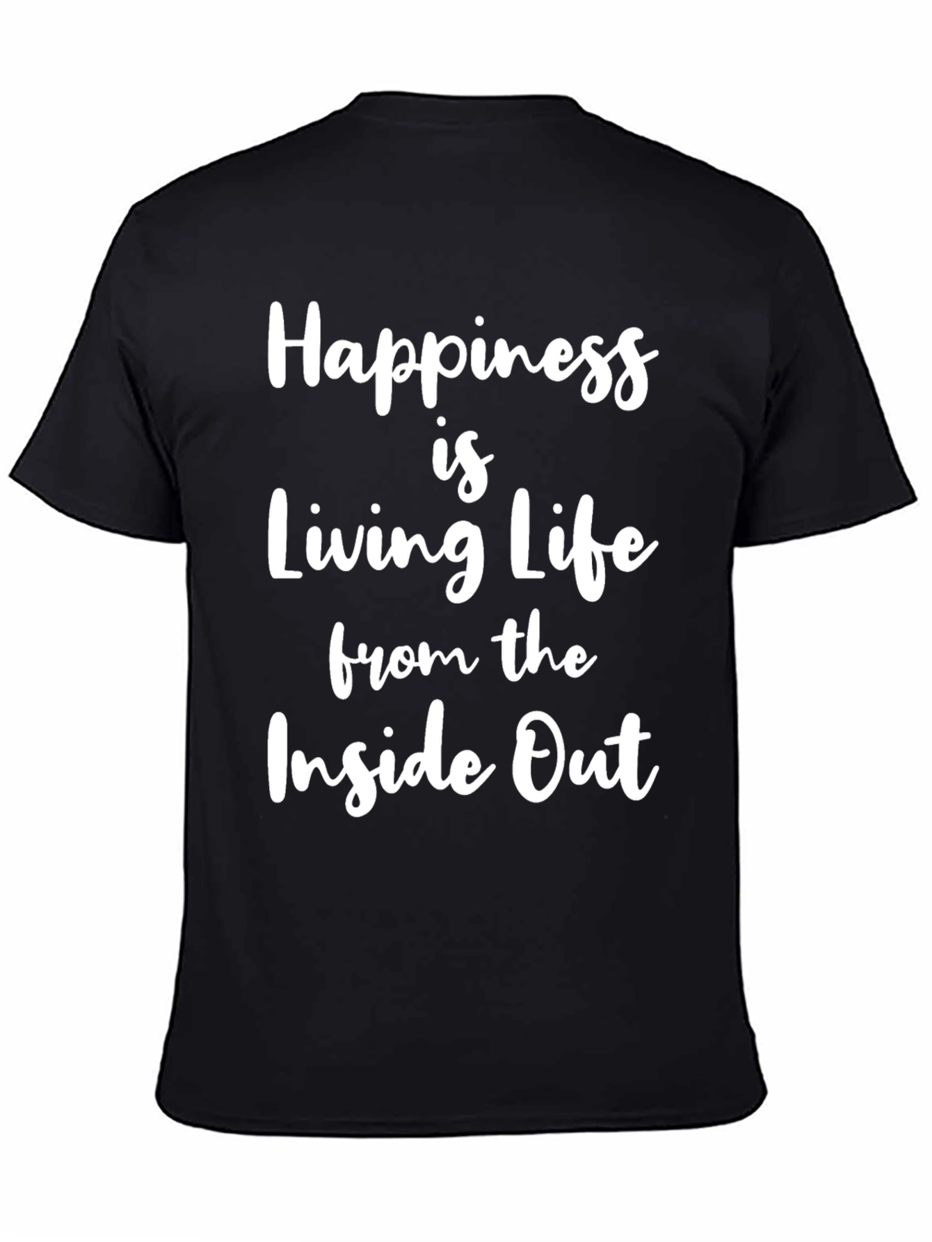 Happiness Inside Out Black Graphic Tee