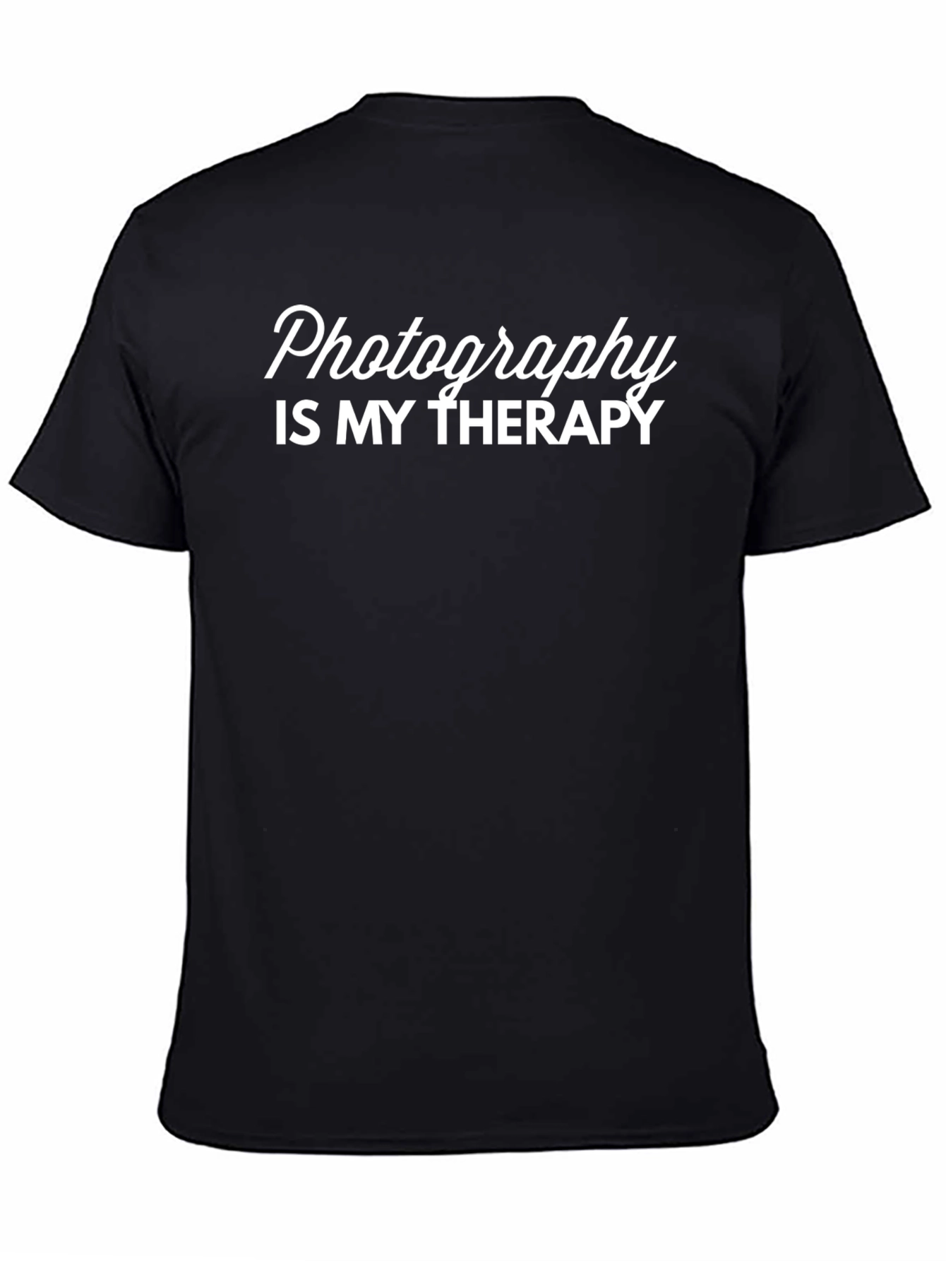 Photography is My Therapy Black T-Shirt