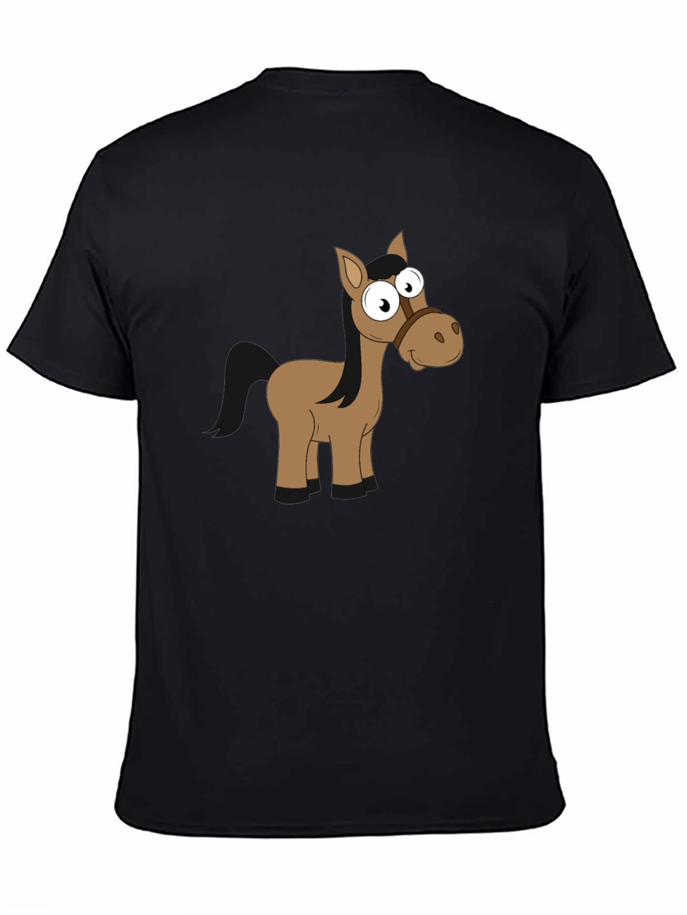 Funny Horse Graphic Black T-Shirt