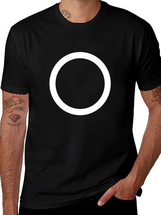 Black T-Shirt with White Circle Design