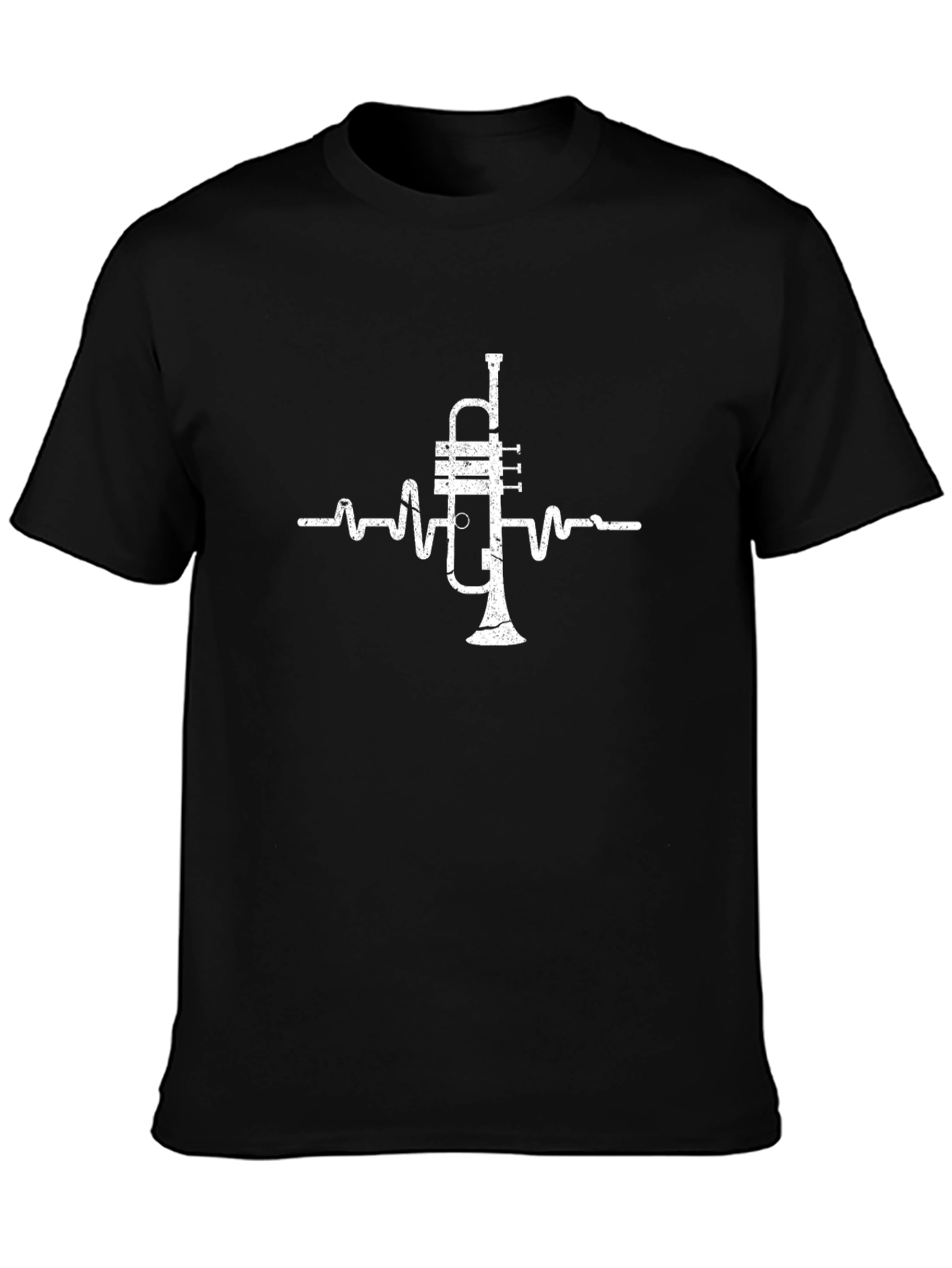 Trumpet Heartbeat Graphic Tee - Music Lover Shirt