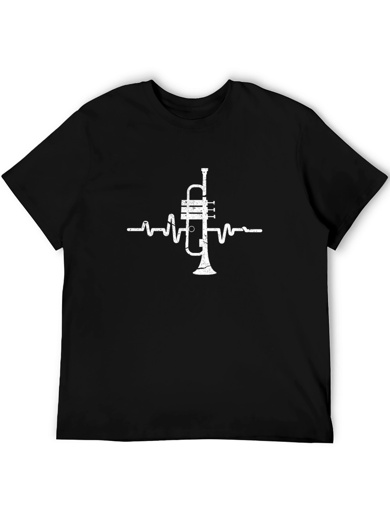 Trumpet Heartbeat Graphic Tee - Music Lover Shirt