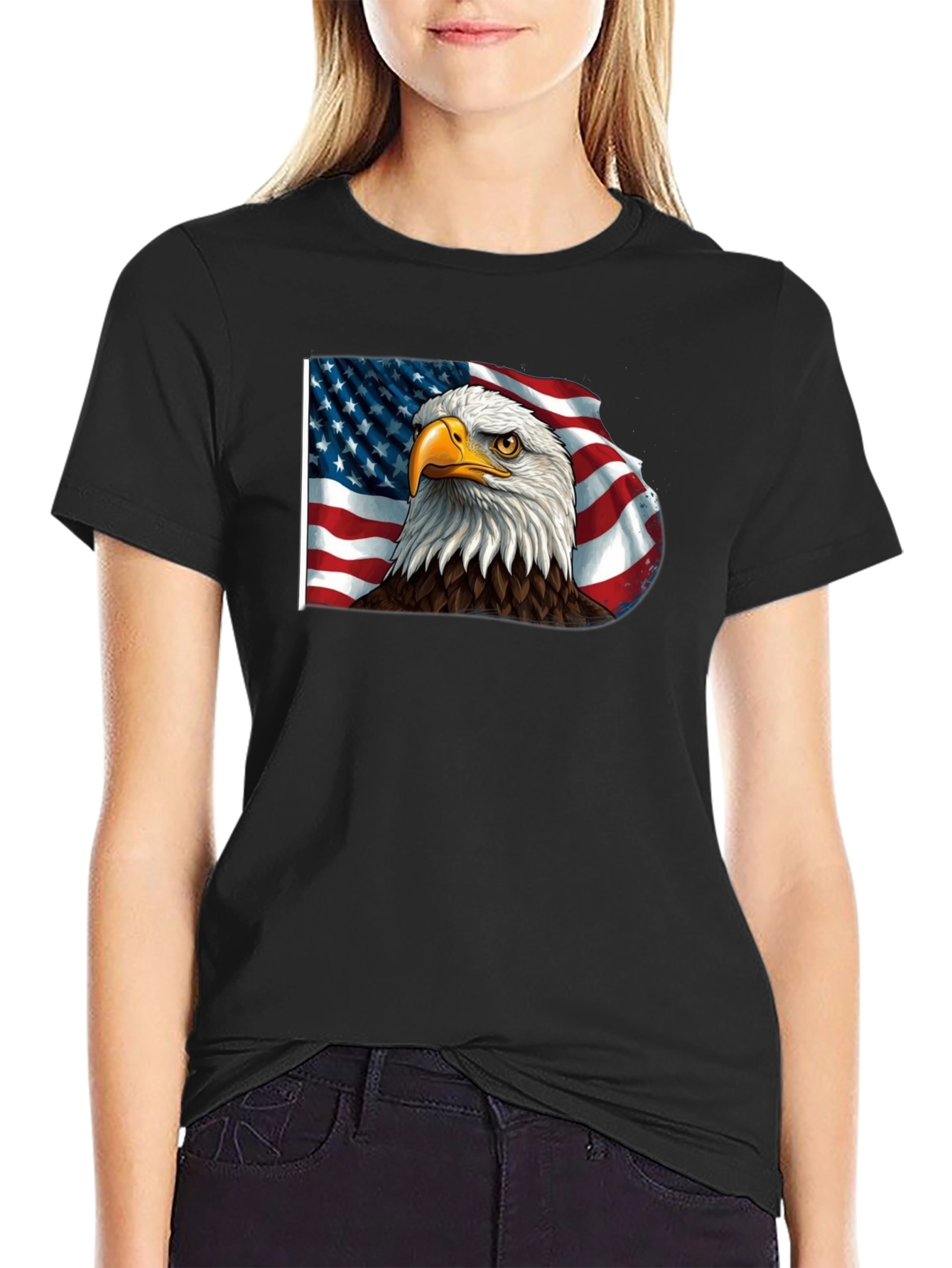 American Eagle Flag Graphic Tee - Patriotic Style