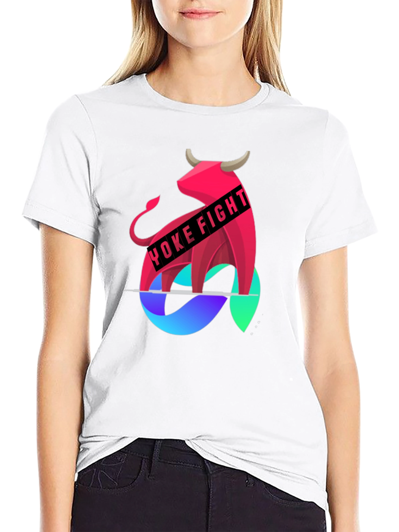 Yoke Fight Bull Graphic Tee - Stylish Mens T-Shirt