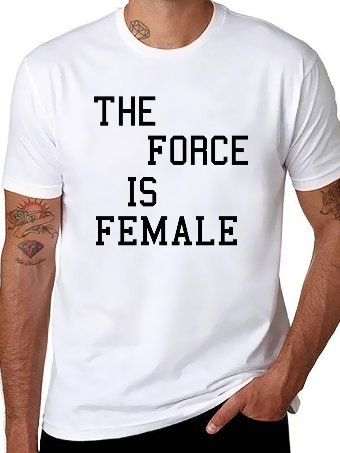 The Force is Female Graphic T-Shirt - Black