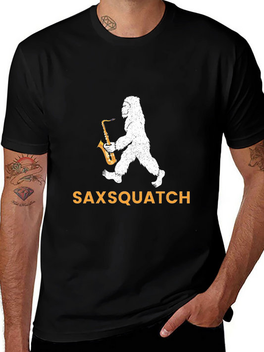 Saxsquatch Graphic Tee - Bigfoot Saxophone T-Shirt