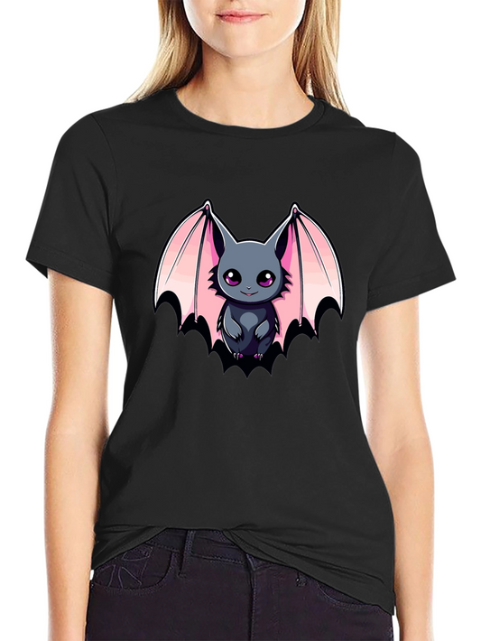 Cute Bat Graphic Tee - Mens Black T-Shirt
