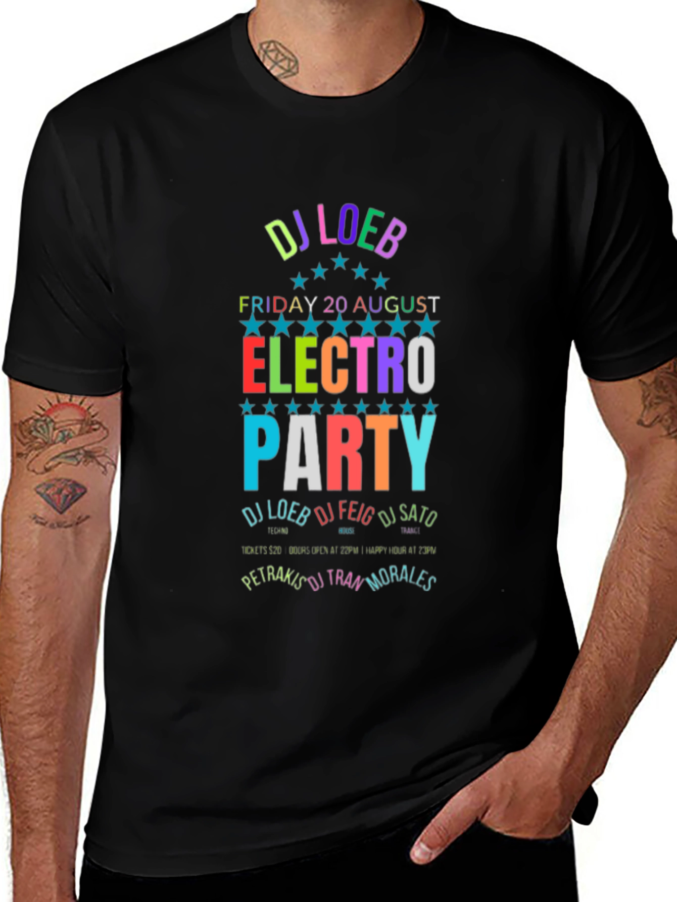 Electro Party T-Shirt DJ Loeb August 20