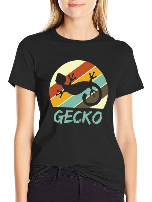 Retro Gecko Graphic Tee - Vintage Lizard Design