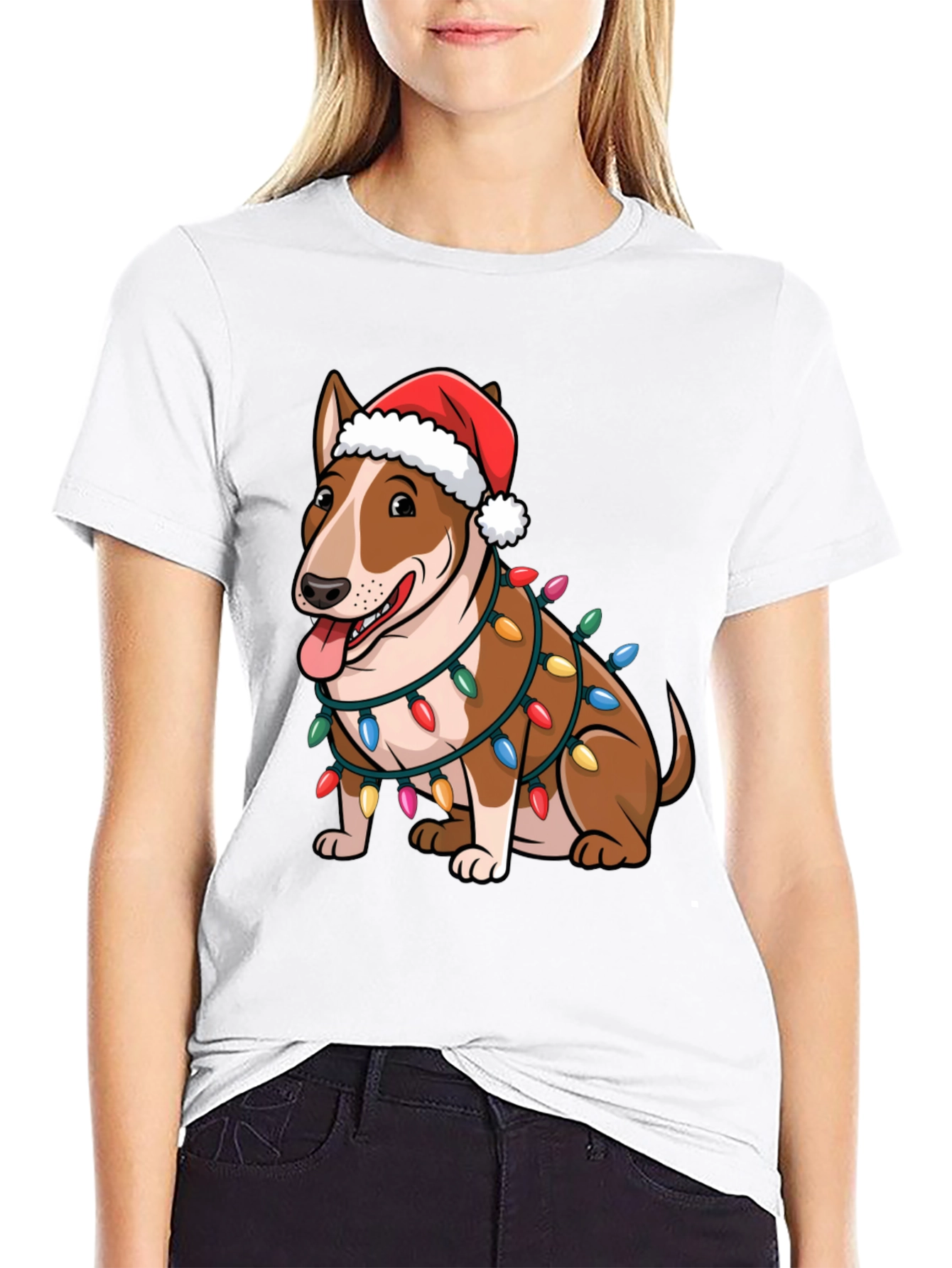 Festive Bull Terrier Holiday T-Shirt
