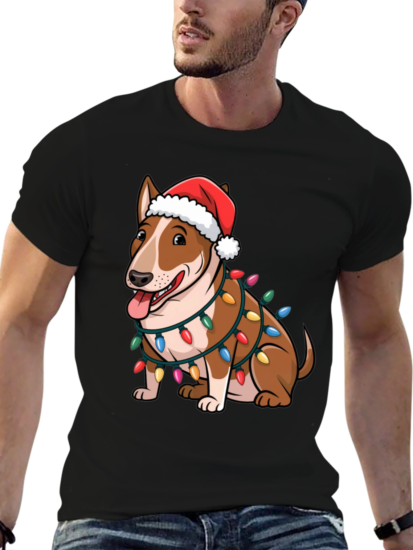 Festive Bull Terrier Holiday T-Shirt