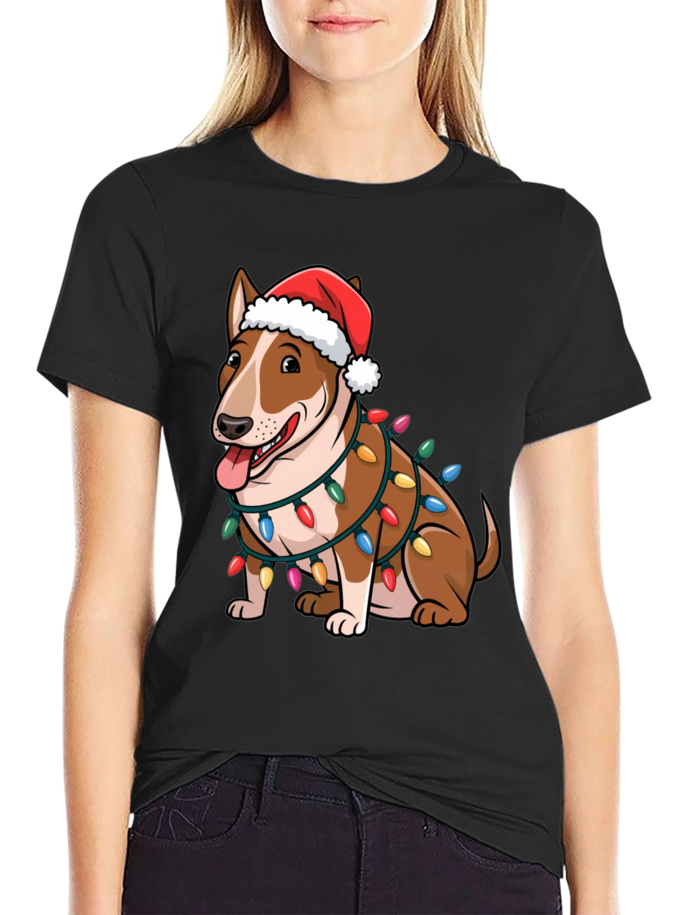 Festive Bull Terrier Holiday T-Shirt