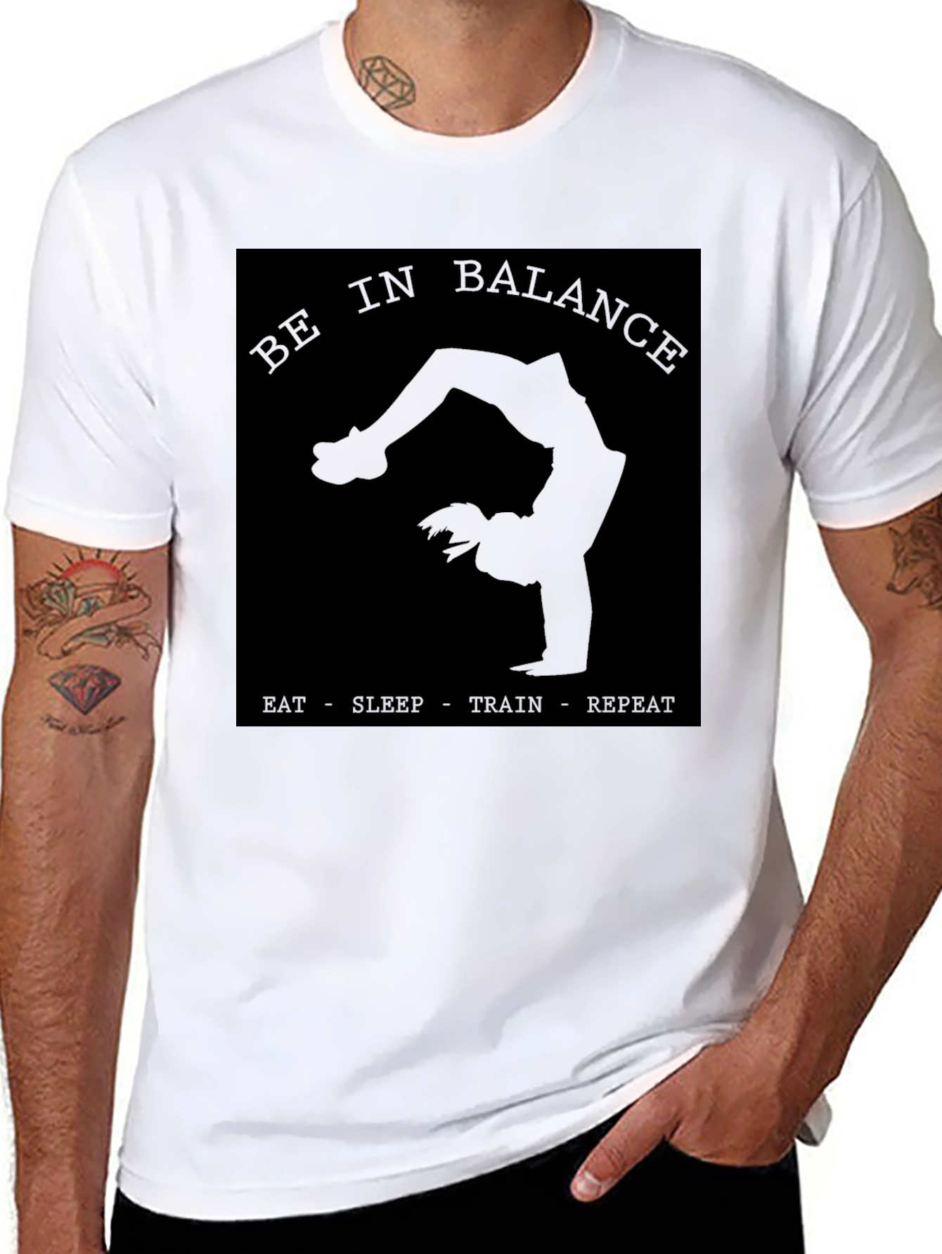 Be In Balance Mens Black T-Shirt