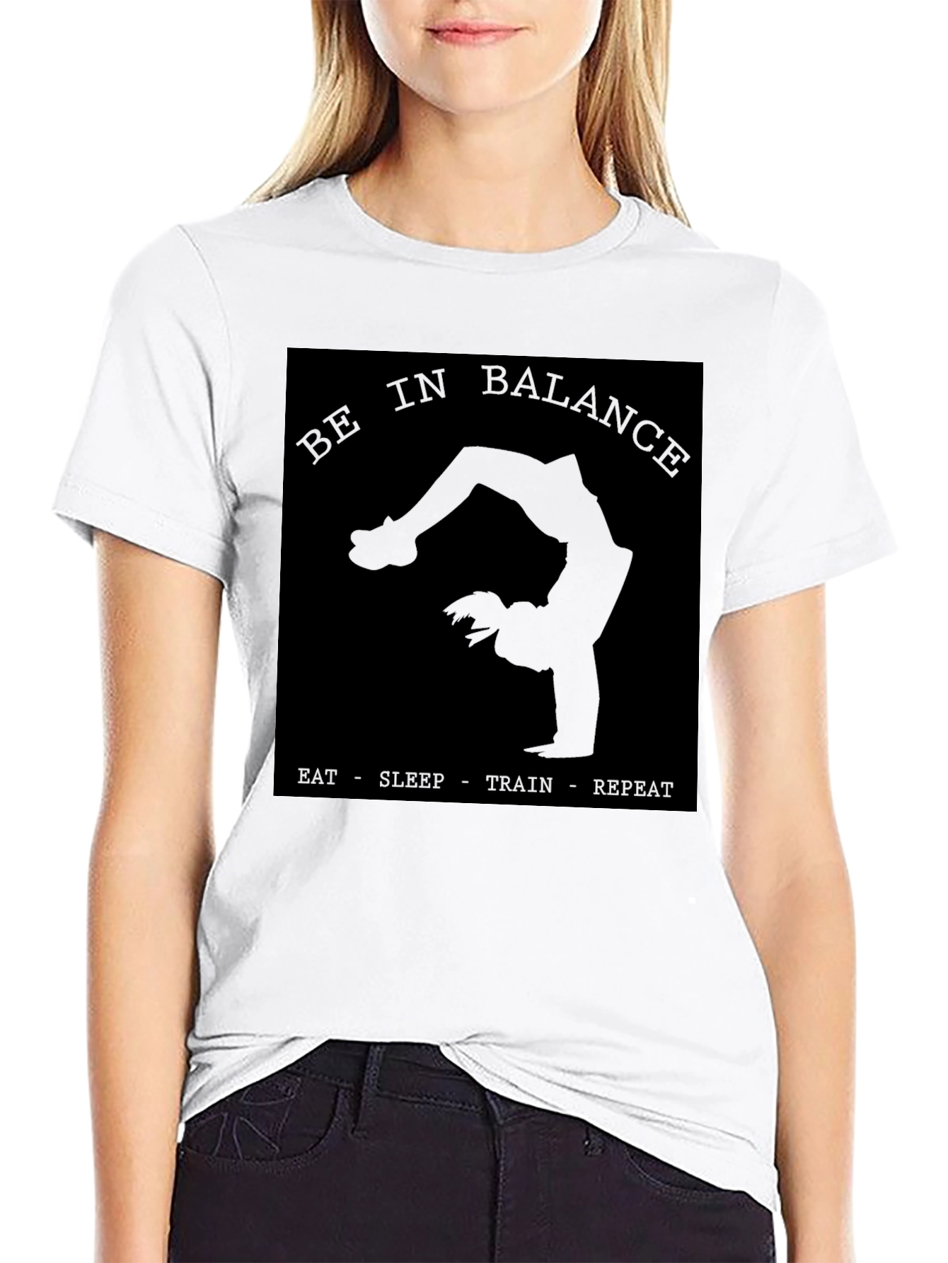 Be In Balance Mens Black T-Shirt