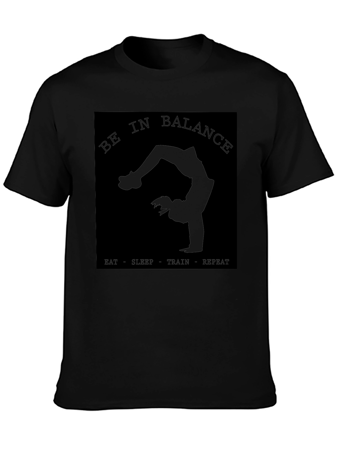 Be In Balance Mens Black T-Shirt