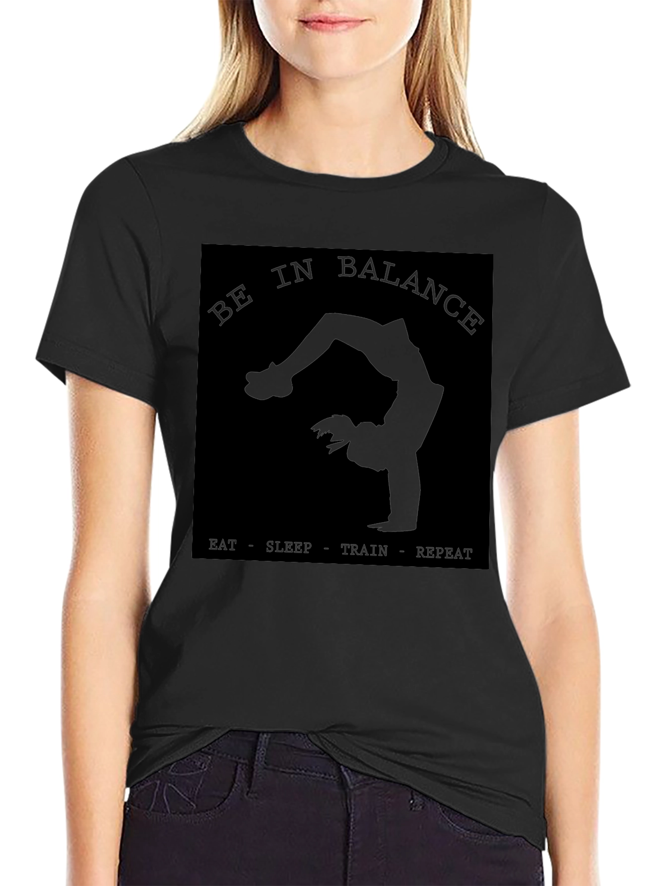 Be In Balance Mens Black T-Shirt