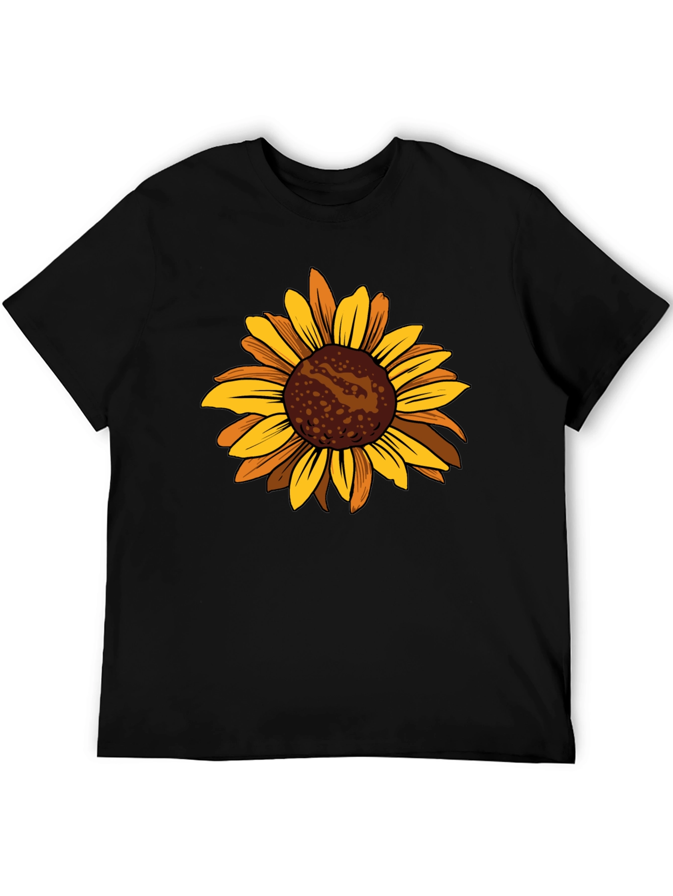 Sunflower Graphic Tee - Casual Black T-Shirt