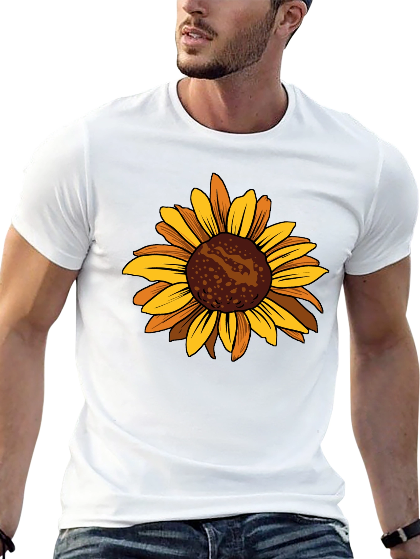 Sunflower Graphic Tee - Casual Black T-Shirt